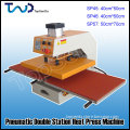 High pressure 2 stations pneummatic heat press machine for clothing